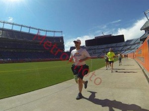 Running inside Mile High Stadium