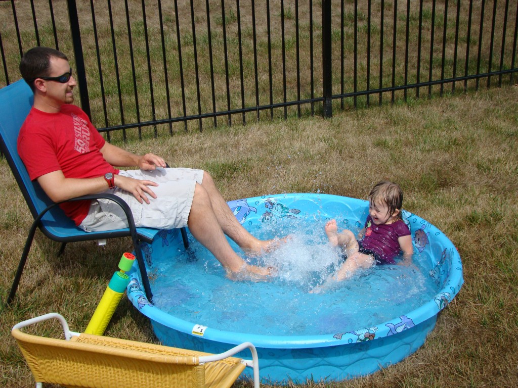 Cooling off in the kiddie pool