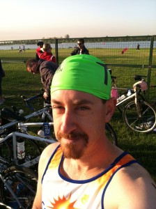 Swim Cap Wave at Denver Triathlon