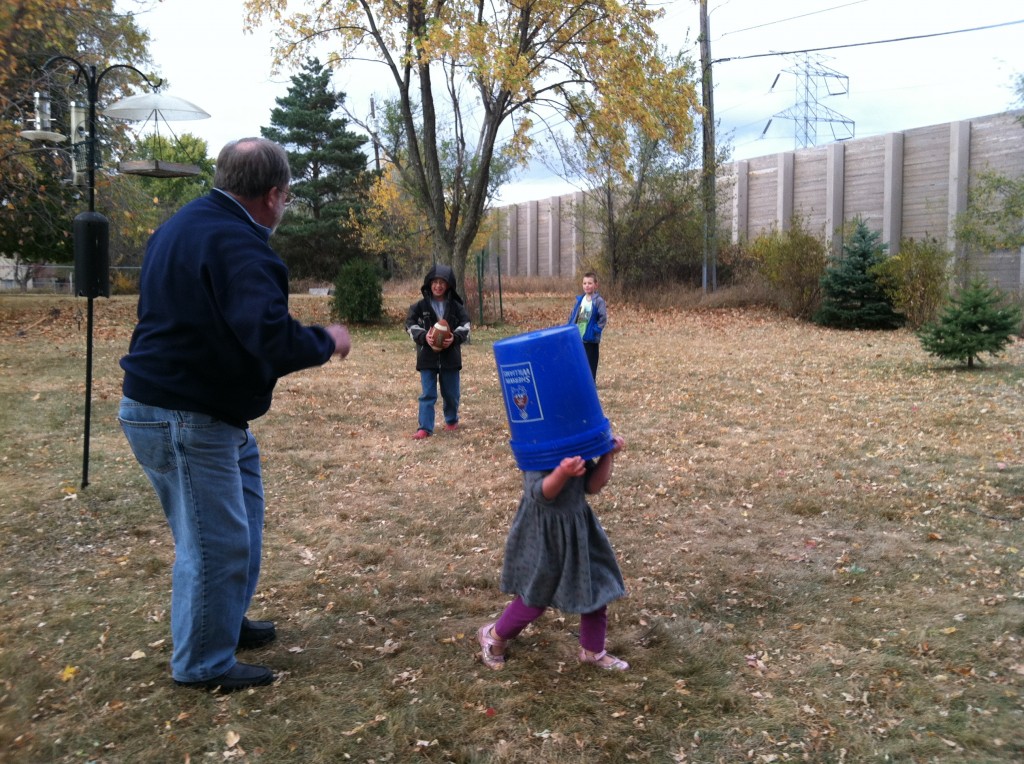 Kids with buckets