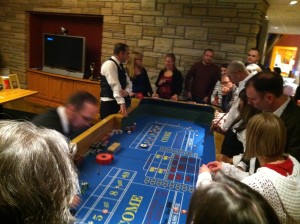 Craps table at office party