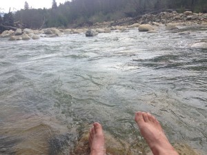 Post Leadville Run River Ice Bath